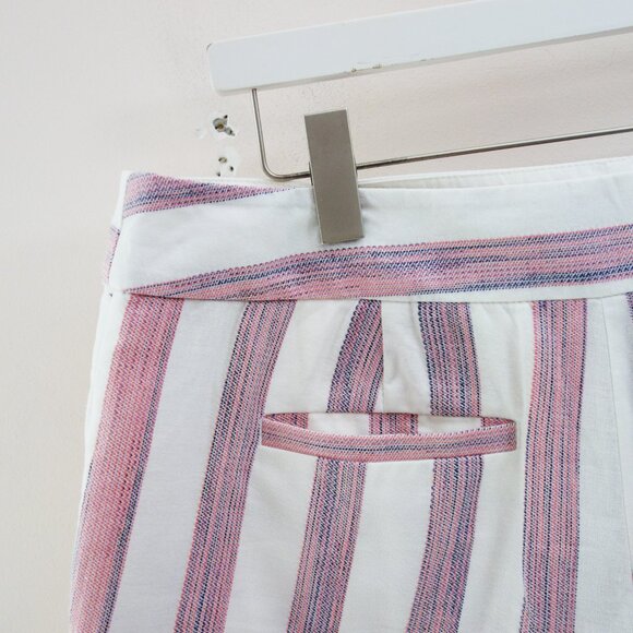 LOFT Striped Classic Short 100% Cotton Pink and White 4" Inseam (10) NWOT! - Picture 4 of 7